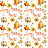 Pumpkins Autumnal Personalised Birthday Wrapping Paper