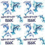 Dolphins Personalised Birthday Wrapping Paper - Large Sheet