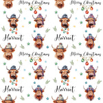 Highland Cow Personalised Christmas Wrapping Paper