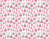 Christmas Pink Baubles Personalised Wrapping Paper - Large Sheet