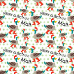 Ducks In Wellies Personalised Christmas Wrapping Paper