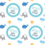 Blue Whale Personalised Baby Shower Wrapping Paper