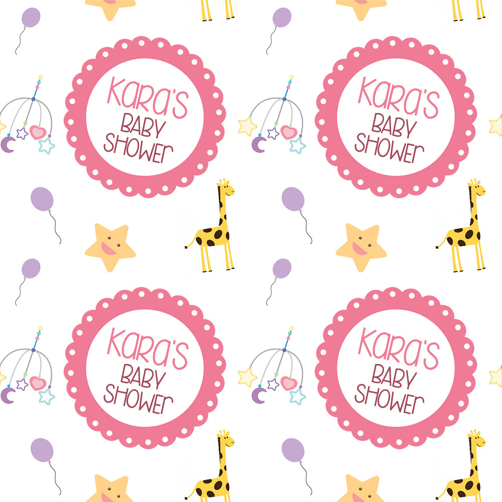 Personalised Baby Shower Wrapping Paper in Pink – HotOffThePressGiftingLtd