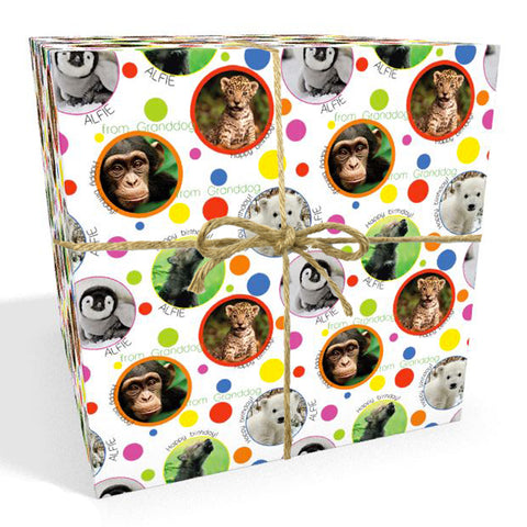 Wild Animals Personalised Birthday Wrapping Paper