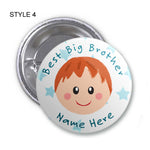 Best Big Brother Personalised Birthday Badge, Mirror or Magnet