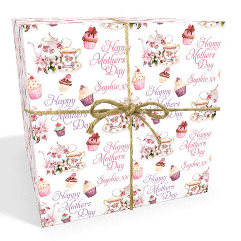 Afternoon Tea Personalised Mother's Day Wrapping Paper
