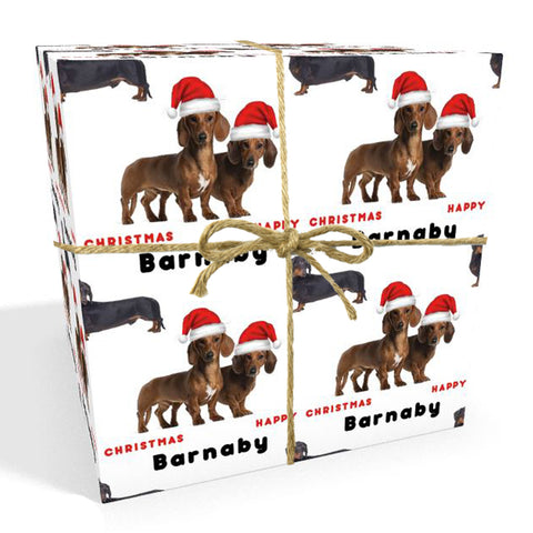 Dachshund Dog Personalised Christmas Wrapping Paper