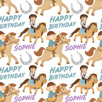 Horse Riding Personalised Birthday Wrapping Paper
