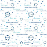 a repeating pattern of the names 'Dave & Janice' and the text 'Sapphire Wedding Anniversary' in various sizes and orientations. The pattern also includes various floral elements, such as hearts and wreaths, scattered throughout the image.