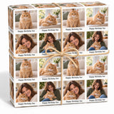 A collage of multiple images featuring a woman and a cat, with the text "Happy Birthday Sue" written on each image.