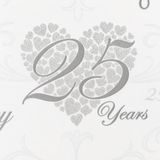 a heart-shaped design made up of numerous small hearts, with the number 25 prominently displayed in the center.