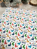 personalised llama wrapping paper, Christmas Wrap Multiple Sizes 90gsm.
