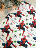 Spiderman Personalised Christmas Gift Wrap,  Matt Recyclable Paper, Multiple Sizes Available