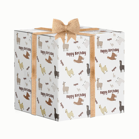 Alpacas Alpaca Personalised Birthday Wrapping Paper