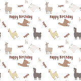 Alpacas Alpaca Personalised Birthday Wrapping Paper