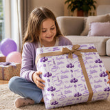 Birthday Personalised Wrapping Paper- Add A Name and Age - Available in different colours