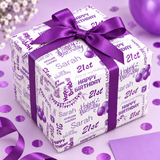 Birthday Personalised Wrapping Paper- Add A Name and Age - Available in different colours