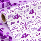 Birthday Personalised Wrapping Paper- Add A Name and Age - Available in different colours