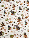 Vintage Coffee Personalised Birthday Wrapping Paper - Large Sheet