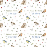 Birds Personalised Birthday Wrapping Paper - Large Sheet