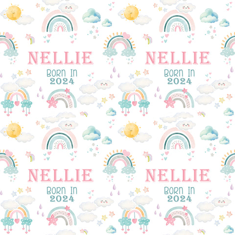 Born In Personalised Wrapping Paper