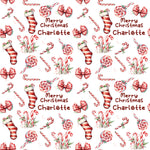 Candy Cane Personalised Christmas Wrapping Paper - Large Sheet