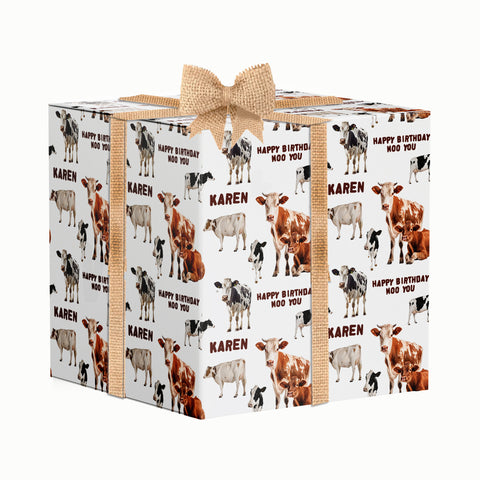 Cows Cow Personalised Birthday Wrapping Paper