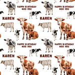 Cows Cow Personalised Birthday Wrapping Paper