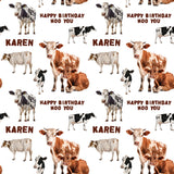 Cows Cow Personalised Birthday Wrapping Paper