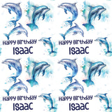 Dolphins Personalised Birthday Wrapping Paper - Large Sheet