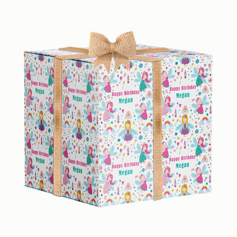 Fairy Fairies Personalised Birthday Wrapping Paper