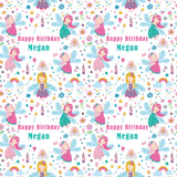 Fairy Fairies Personalised Birthday Wrapping Paper