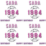 Vintage Pink Name and Year Personalised Birthday Wrapping Paper