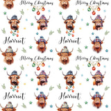 Highland Cow Personalised Christmas Wrapping Paper