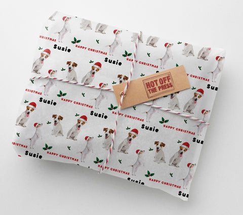 Jack Russell Dog Personalised Christmas Wrapping Paper