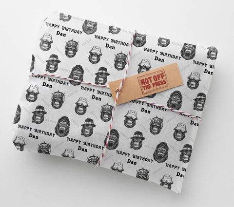 Gorillas Personalised Birthday Wrapping Paper
