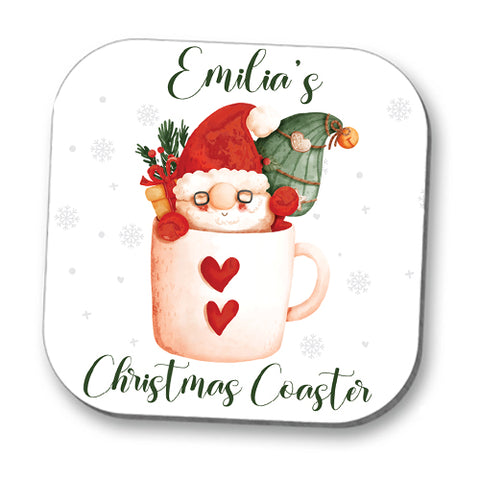 Gnome Gonk Christmas Coaster - High gloss finish