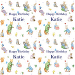 Baby's Children's Birthday Personalised Rabbit Wrapping Paper