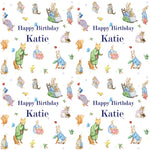 Baby's Children's Birthday Personalised Rabbit Wrapping Paper