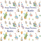 Baby's Children's Birthday Personalised Rabbit Wrapping Paper