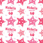 Happy Birthday Pink Stars Personalised Wrapping Paper- Add A Name and Age