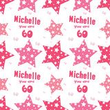 Happy Birthday Pink Stars Personalised Wrapping Paper- Add A Name and Age