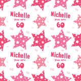 Happy Birthday Pink Stars Personalised Wrapping Paper- Add A Name and Age