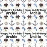 Pirates Skull Crossbones Birthday Personalised Wrapping Paper