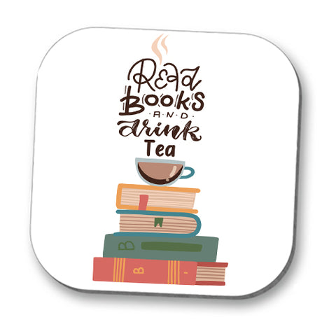 Books Reading and Tea Coaster