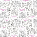 Colour Your Own Personalised Wrapping Paper Unicorn Colouring