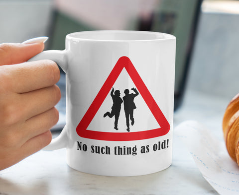 Eric and Ernie older person silhouette personalised mug - Gloss Finish