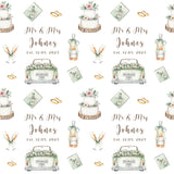 Wedding Day Mr and Mrs/Mr and Mr/Mrs and Mrs Personalised Wrapping Paper