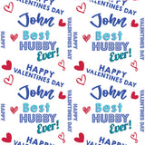 Best Husband Ever Blue Valentines Personalised Wrapping Paper