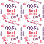 Best Wife Valentines Personalised Wrapping Paper